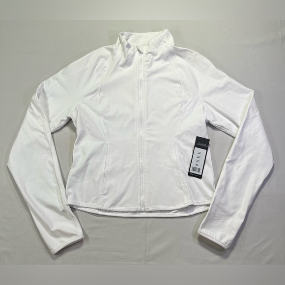 Yogalicious Jackets & Blazers - Yogalicious Women’s Zip Up Slim Fit White Jacket Thumbholes - XL